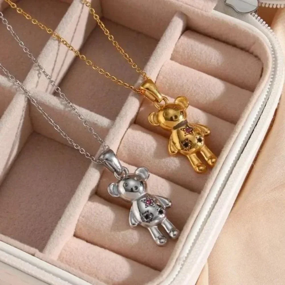 NEW 18K GOLD BEAR PENDANT NECKLACE, NICE NECKLACE, CUTE NECKLACE - Picture 3 of 4